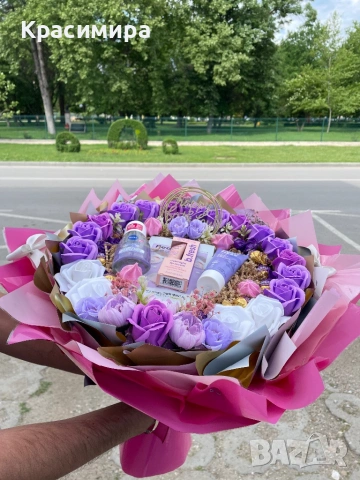 Букет с козметика 50см, снимка 4 - Подаръци за жени - 54566932