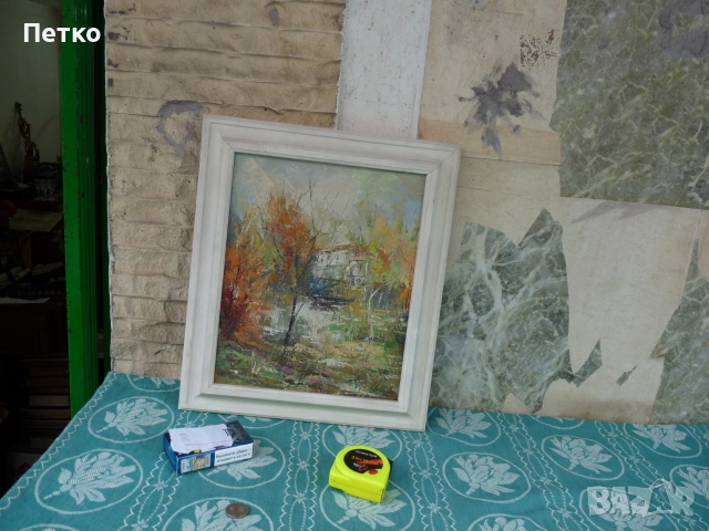 Стара картина 38.5 / 32.5 см, снимка 4 - Антикварни и старинни предмети - 54985761
