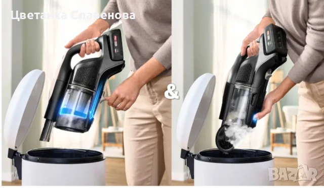 Безжична прахосмукачка Bosch Unlimited 10 BKS1041RHF, батерия 4.0 Ah, LED светлина, розова, снимка 3 - Прахосмукачки - 55325051