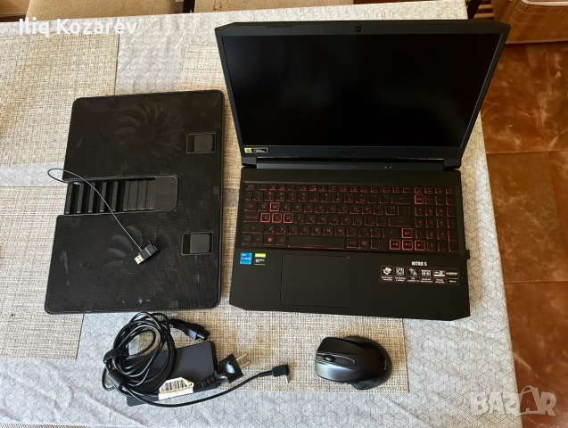 Геймърски комплект:Лаптоп Acer Nitro 5 (i5-11400H / 24GB RAM / 1TB NVMe) +Охладител и Мишка