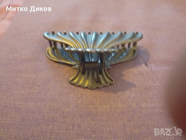 шнола за коса е от метал в цвят старо злато с винтидж дизайн и кристали, снимка 5 - Аксесоари за коса - 54606540