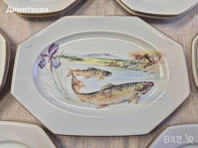 Рибен сервиз, Лимож, снимка 3 - Сервизи - 54227751