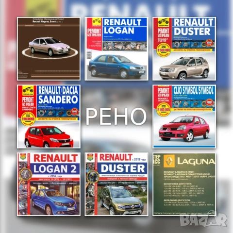 РЕНО 8 модела.Ръководства обслужване и ремонт(на CD)