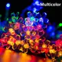Многоцветни коледни LED лампички с цветя с щепсел  - Многоцветни, дължина - 5м ,28бр лампички., снимка 3