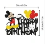 Мики Маус картонен топер Happy birthday за декорация на торта , снимка 2