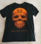 Мъжка  тениска Philipp Plein с голям оранжев череп и лого., снимка 1