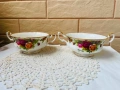 ROYAL ALBERT красиви купички от Англия от костен порцелан с 2 дръжки, снимка 4