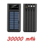 Външна батерия със соларен панел Power bank UKC 8412 10 000 Mah кабел за зареждане 4в1 Син, снимка 11