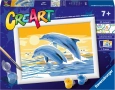 Комплект за рисуване по номера Ravensburger CreArt Възхитителни делфини, снимка 1