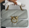 Чанта Pinko love classic puff light gray , снимка 5