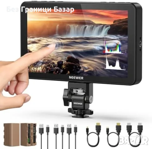 Нов NEEWER F600 7'' полеви монитор 2400 nits, 7 инча, 4K HDMI, 3D LUT, тъч екран