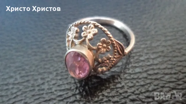 Руски-СССР сребърен, изящен, пръстен., снимка 5 - Пръстени - 55546631