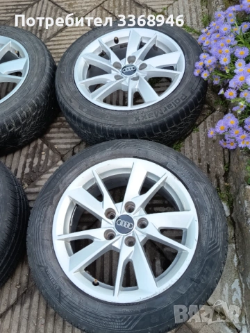 Комплект джанти Audi с гуми 16" 5х112 , снимка 6 - Гуми и джанти - 54795679