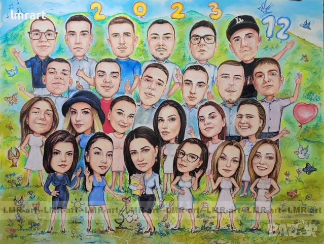 Рисувам ръчно КАРИКАТУРИ,ШАРЖ от снимка по ваш избор, професионално., снимка 11 - Картини - 55372974