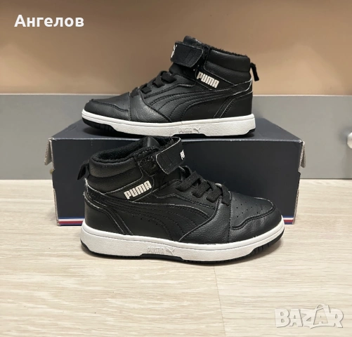 PUMA Rebound V6 Mid Black – детски кецове / зимни обувки EU 32