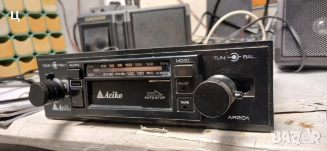 Ретро комплект автокасетофон Aciko с тонколони