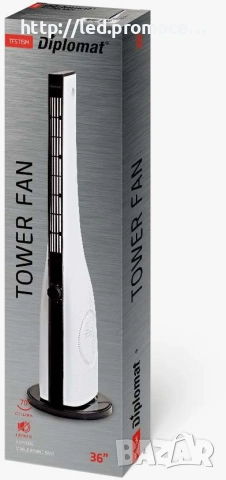 Вентилатор Diplomat - TF5115M, 50W, 3 скорости, 91.4 cm, бял/черен, снимка 3 - Вентилатори - 54983607