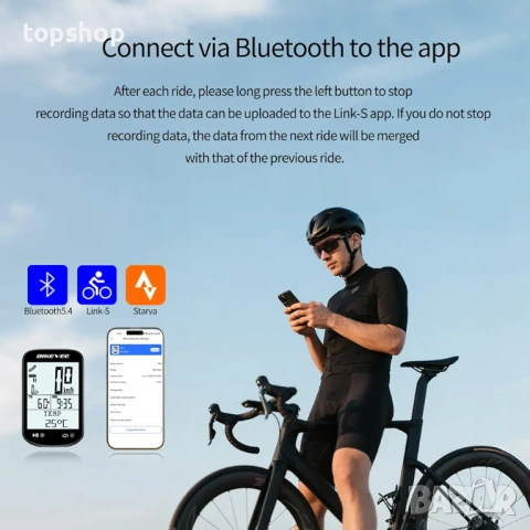 Нов Безжичен GPS Велокомпютър BIKEVEE 2.6" LCD – Скоростомер и Одометър за Велосипед с Bluetooth, снимка 2 - Части за велосипеди - 54823750