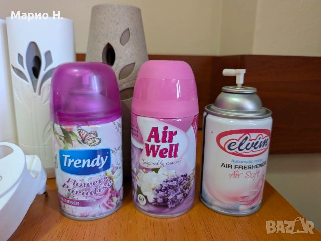 Комплект автоматични ароматизатори Glade и Air Wick + дифузер, снимка 4 - Ароматизатори - 54622809