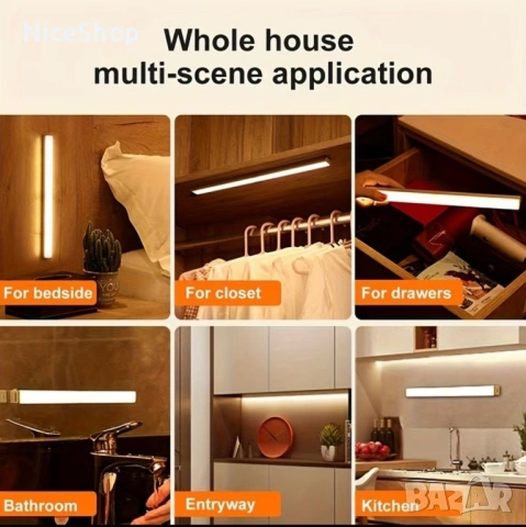 LED ЛЕНТА 20см С ДАТЧИК ЗА ДВИЖЕНИЕ , снимка 3 - Лед осветление - 54313360