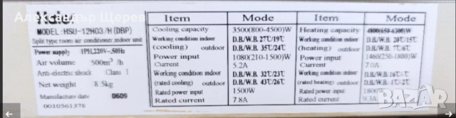 Инверторен климатик Haier HSU-12H03/H (DBP) 12 000 BTU, снимка 2 - Климатици - 54589081