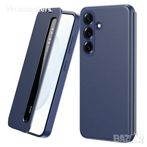 За Samsung Galaxy A57 5G Smart View Кожен Калъф с Прозорец, NFC Активиране и Скрийн Протектор – 4 цв, снимка 3 - Калъфи, кейсове - 55611417