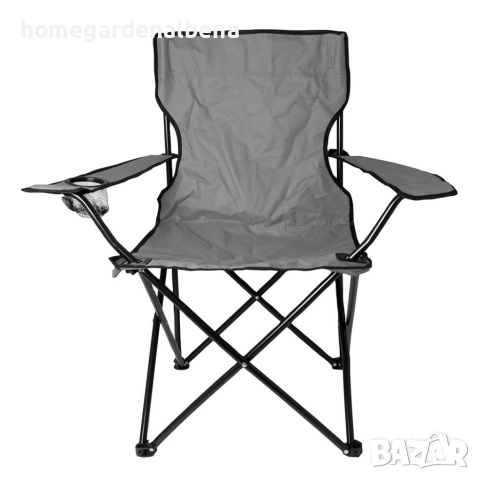 Сгъваем къмпинг стол Muhler 52x52x82 см – подлакътник, държач за чаша, транспортна чанта