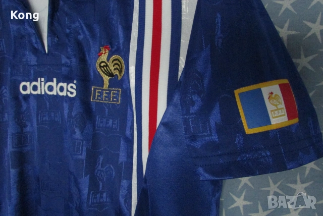 винтидж фланелка FRANCE Euro 1996 Adidas Zidane  футболна тениска Левски Южна Африка Адидас Франция, снимка 15 - Футбол - 55079321