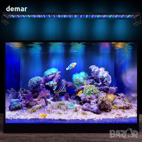 LED осветление 72 W за морски аквариум 89–107 см с контролер и таймер, за риби и коралови системи, снимка 9 - Оборудване за аквариуми - 55492978