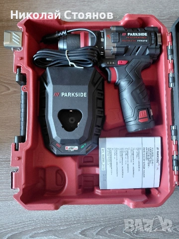 Нов Безчетков винтоверт Parkside Performance 12V батерия 12V2.5Ah и зарядно 12V 6A