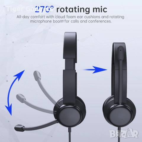 USB Слушалки с микрофон CM7006 – Noise Cancelling, за PC, Zoom, Teams, Skype и Call Center, снимка 5 - Слушалки и портативни колонки - 54957968
