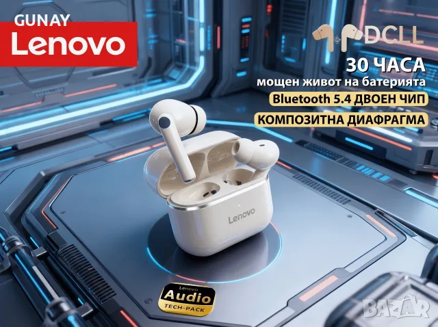 Lenovo EA230 TWS Безжични Bluetooth Слушалки за Спорт и Тичане 360 Стерео Звук Нови, снимка 3 - Bluetooth слушалки - 55418146