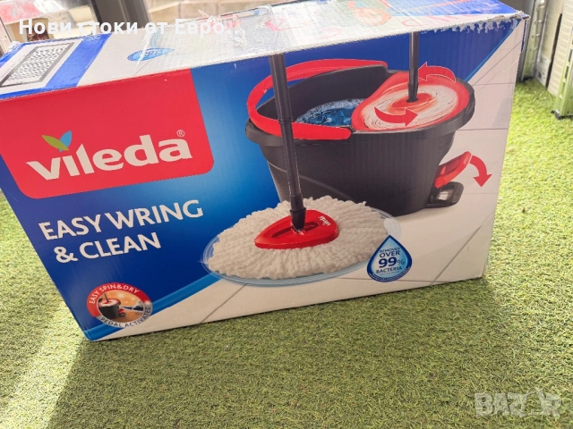 Vileda Easy Wring & Clean Turbo представлява иновативен комплект за почистване, съчетаващ моп с микр