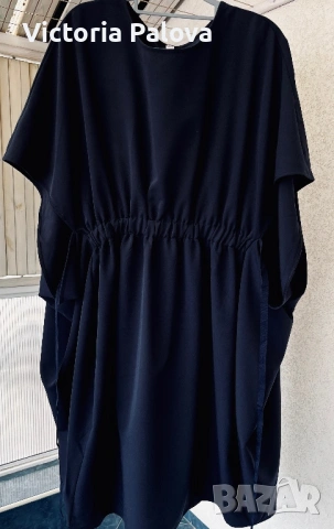 Уникална авангардна находка на Souvenir Italy - Нестандартен силует в Deep Navy, снимка 5 - Рокли - 53953605