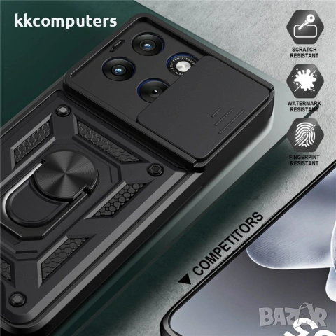 Калъф за Motorola Edge 70 Fusion+ 5G / Fusion 5G с Капаче за Камера и Стойка - PC+TPU, Военна защита, снимка 12 - Калъфи, кейсове - 54120294