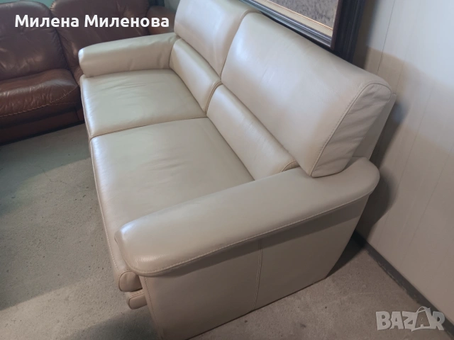 Диван двойка, естествена кожа , снимка 4 - Дивани и мека мебел - 55180037