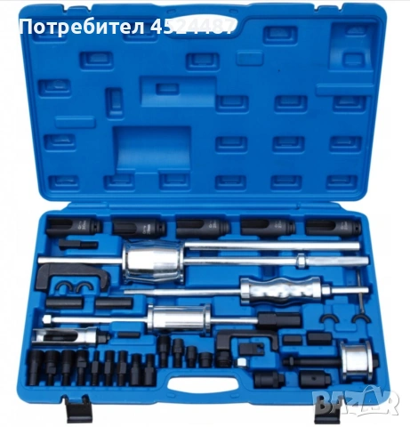 Комплект обратен чук за вадене на дюзи 40 части, снимка 2 - Куфари с инструменти - 53965245