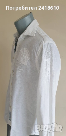 La Martina Len/ Лен Slim Fit Mens Size M  ОРИГИНАЛ! Мъжка Ленена Риза., снимка 5 - Ризи - 54883399