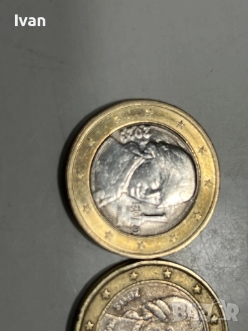 1 € дефект, снимка 2 - Нумизматика и бонистика - 54163430