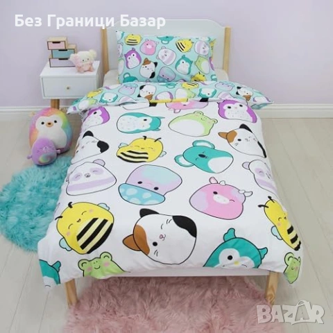 Нов Мек Детски Плик За Завивка Squishmallows С Калъфка За Възглавница Чаршаф за детска стая, снимка 2 - Спално бельо и завивки - 54638047