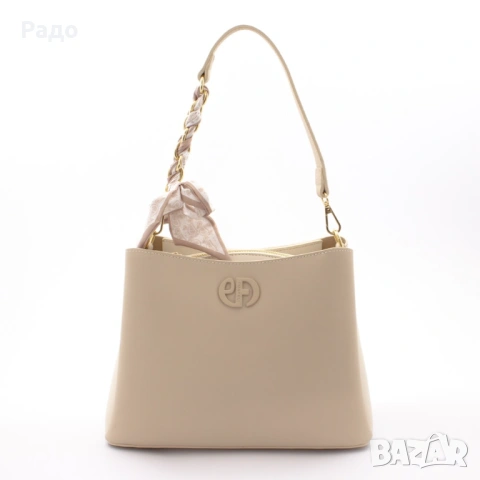 Нова дамска кожена чанта PUAFELI LY94 beige бежово кремаво еко кожа златна раница дръжки презрамки, снимка 3 - Чанти - 54797756