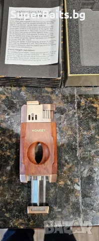 Ветроустойчива запалка с двоен пламък и V-Cutter HONEST BCZ834-1, снимка 10 - Запалки - 55682822