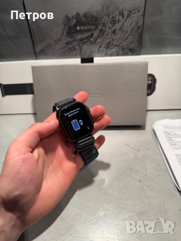 100% battery! Гаранция!  Apple Watch Ultra 2  Black Titanium Green 49 mm, снимка 9 - Смарт гривни - 54445163