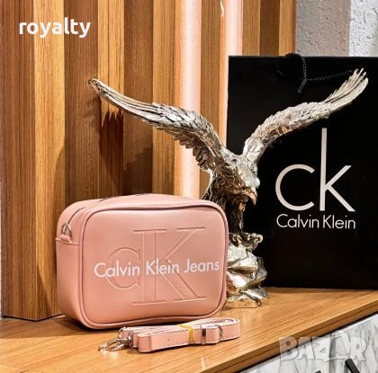 Calvin Klein Нова Розова Кожена Дамска Чанта Келвин Клайн 