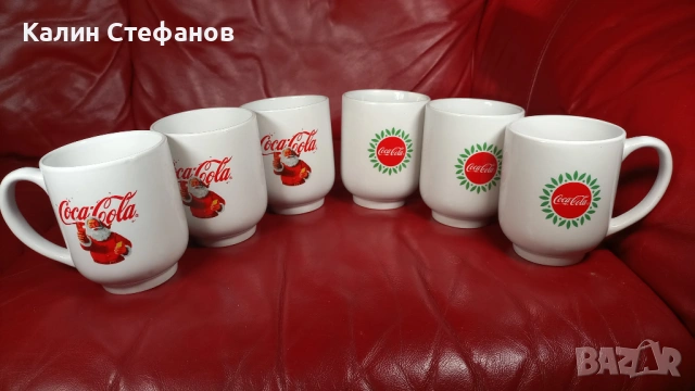 Порцеланови чаши Кока Кола новогодишни, снимка 5 - Чаши - 54730681