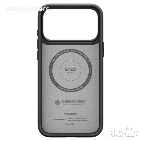 Оригинален кейс Spigen Enzo Aramid T, За iPhone 17 Pro Max (6.9), Черен и Протектор, снимка 3 - Калъфи, кейсове - 54158569