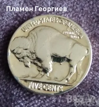 5 цента САЩ 1936 .Бъфало .позлатени