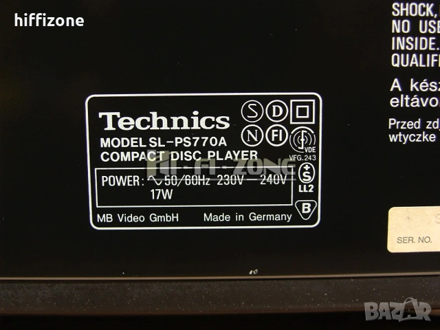 CD плеър   Technics sl-ps770a /1 , снимка 9 - Ресийвъри, усилватели, смесителни пултове - 54215310
