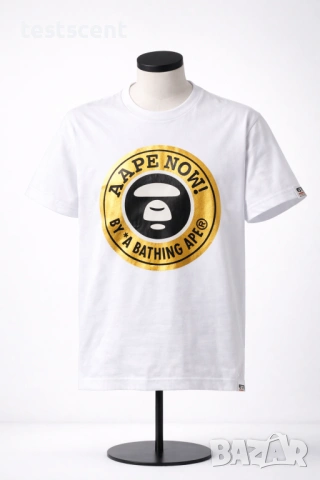 Тениска AAPE Now White Gold Foil бяла by A Bathing Ape (BAPE), снимка 10 - Тениски - 25843160