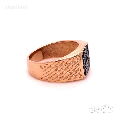 Златен мъжки пръстен 6,73гр. размер:62 14кр. проба:585 модел:37383-2, снимка 3 - Пръстени - 54039172